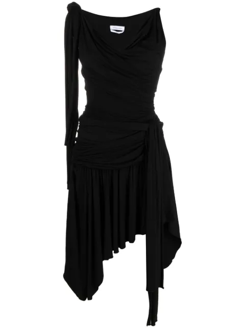 Blumarine V-neck asymmetric mini dress 
