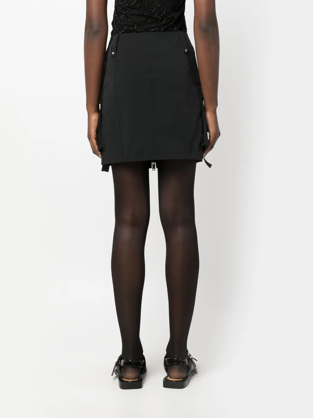 Shop Blumarine Zip-up Cargo Mini Skirt In Black