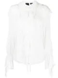 PINKO round-neck ruffled blouse - White