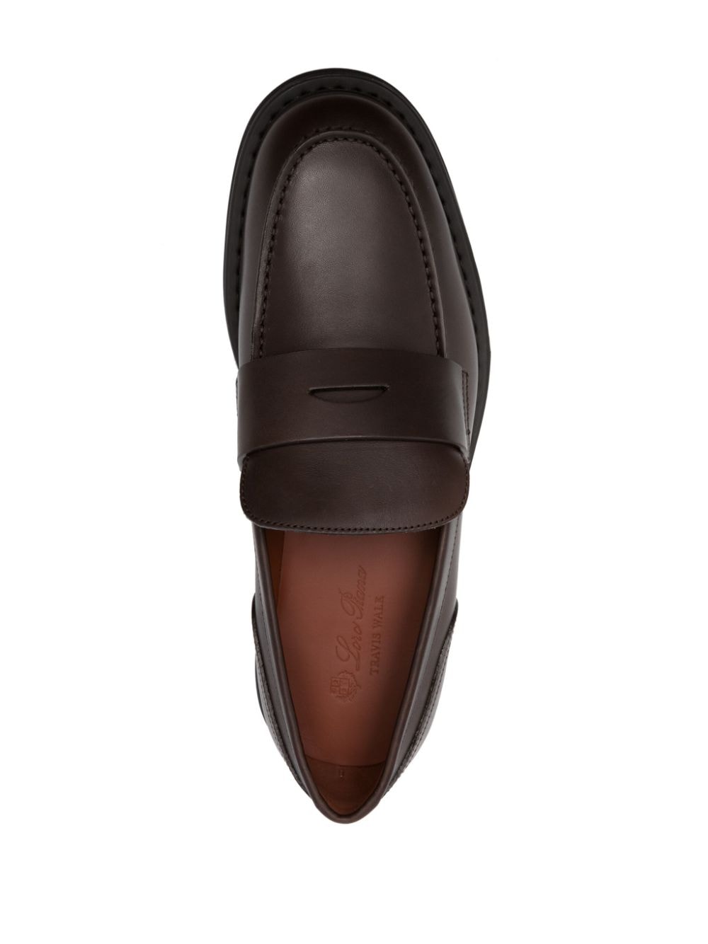 Shop Loro Piana Travis Leather Loafers In Brown