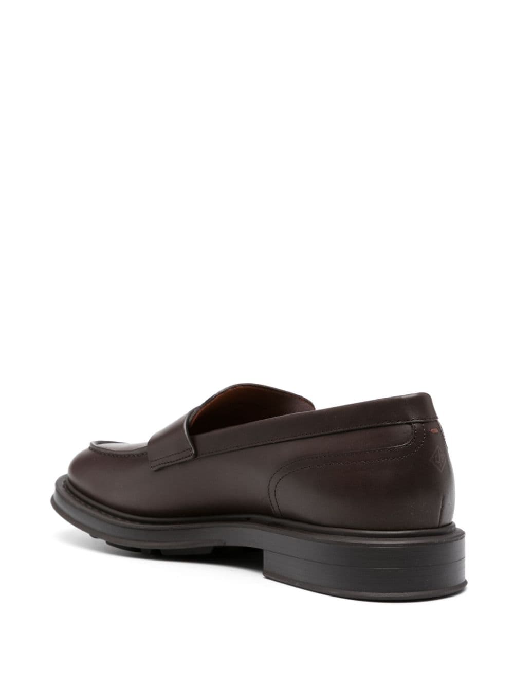 Shop Loro Piana Travis Leather Loafers In Brown