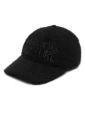 Versace Jeans Couture logo-embroidered faux-shearling cap - Black