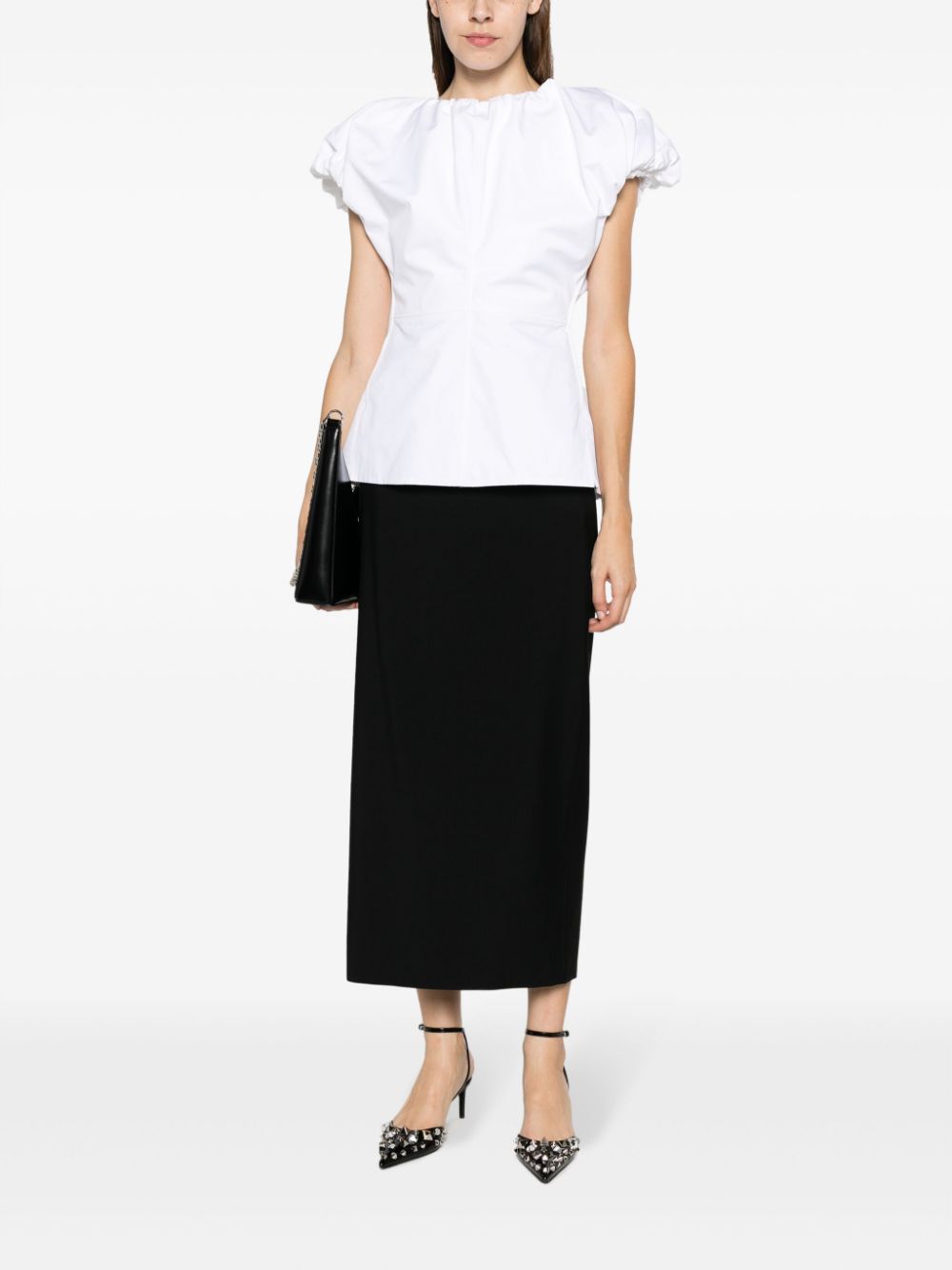 Alexander McQueen high-waist wool skirt - Zwart