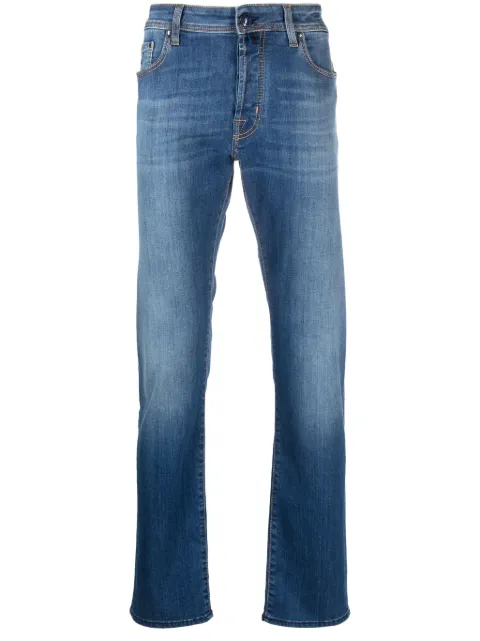 Jacob Cohën stonewashed straight-leg cotton jeans