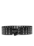 Blumarine eyelet embellished leather belt - Black