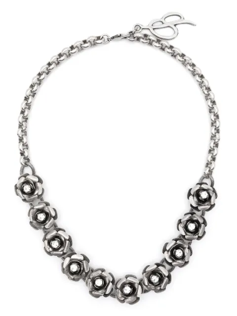 Blumarine crystal-embellished polished-finish necklace