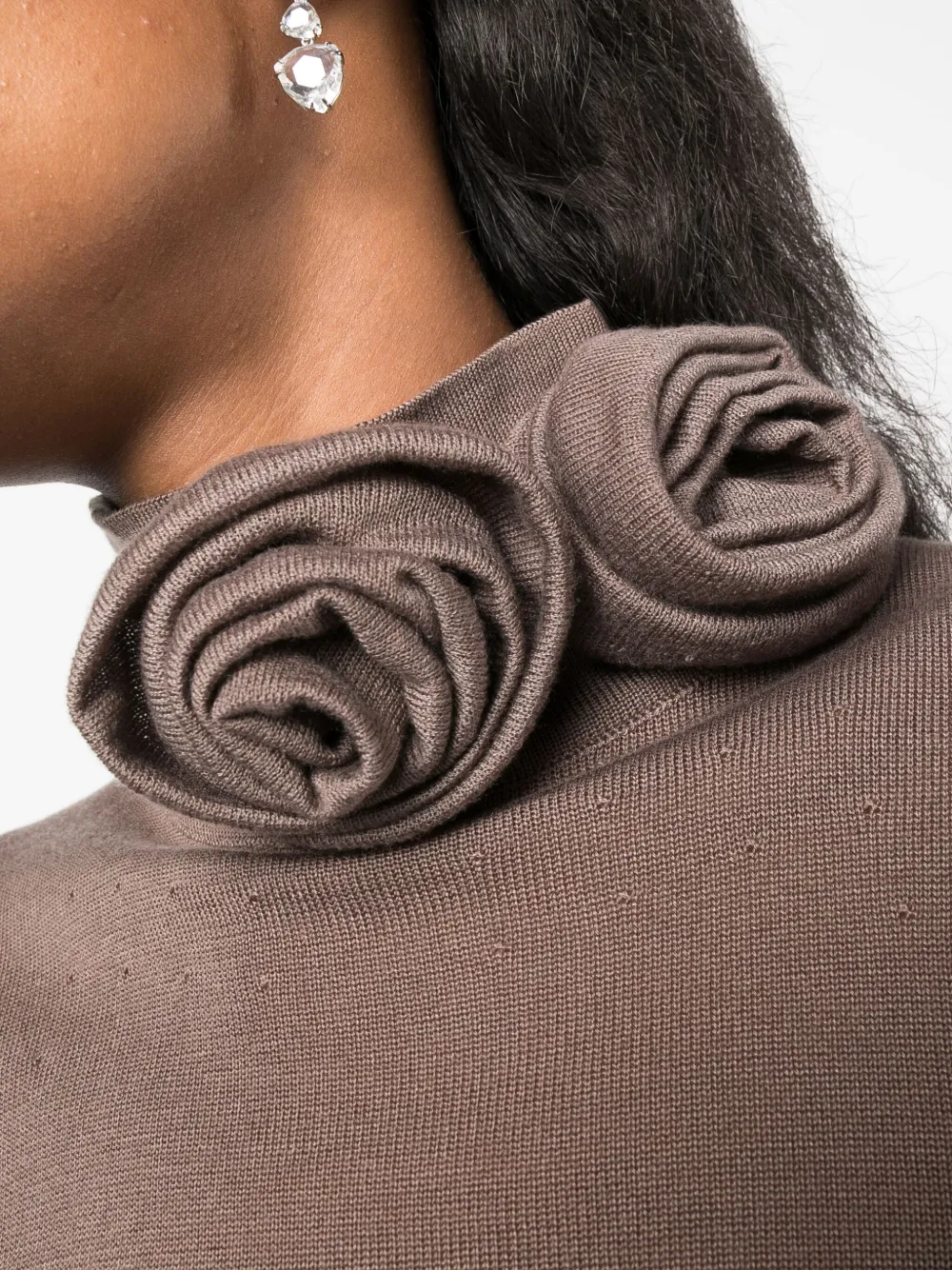 Blumarine T-shirt met bloemenpatch Bruin