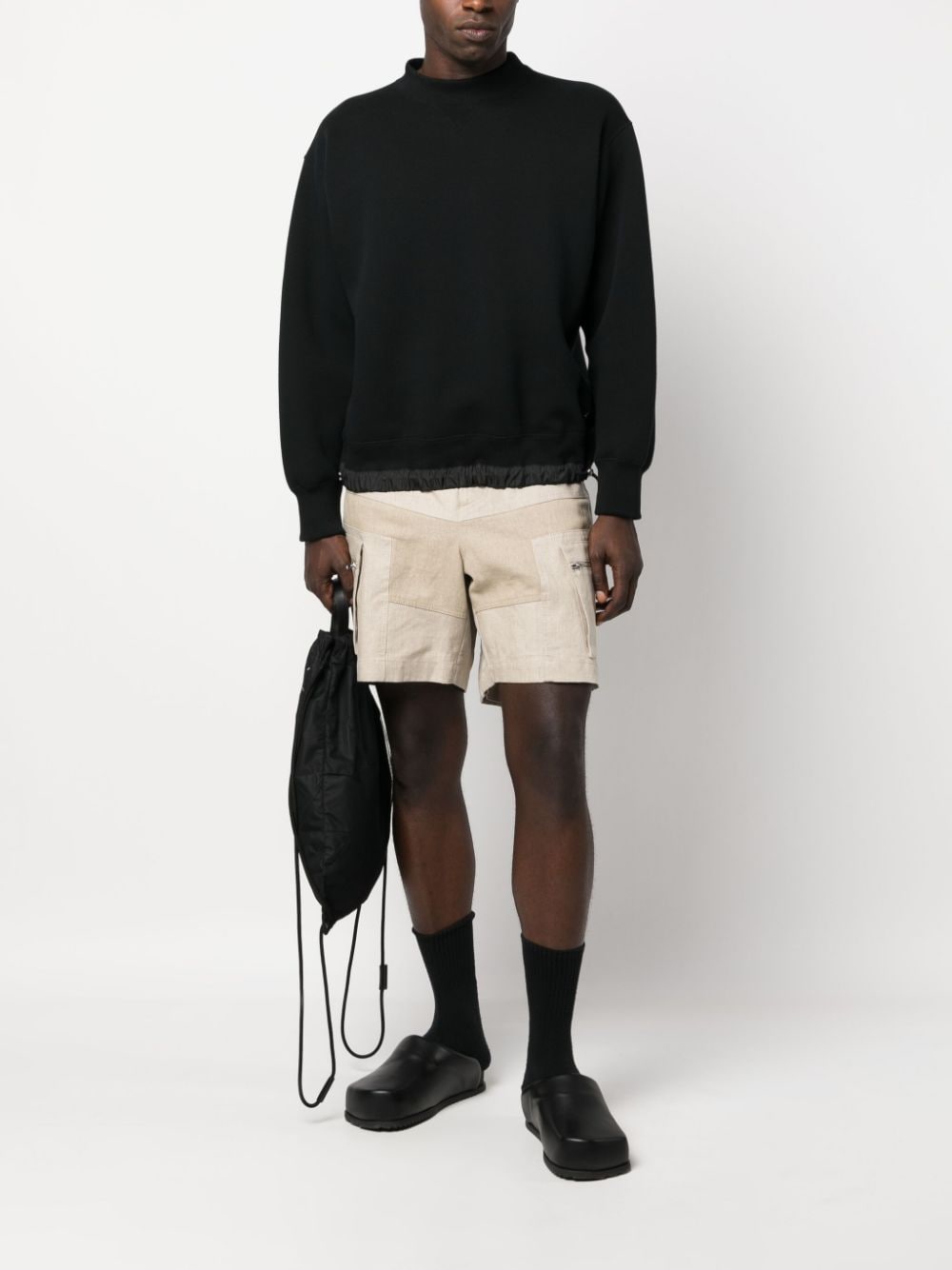 sacai S Sponge crew-neck sweatshirt - Zwart