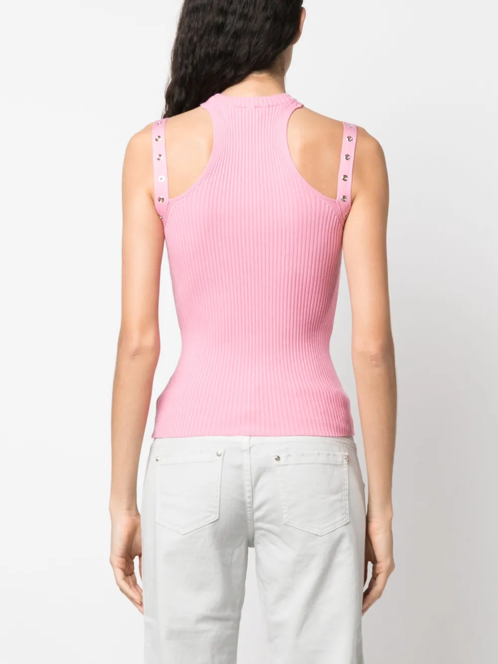 Blumarine Ribgebreide haltertop Roze
