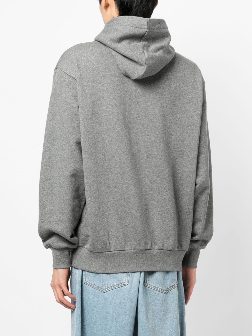 Shop Chocoolate Logo-embroidered Cotton Hoodie In Grey