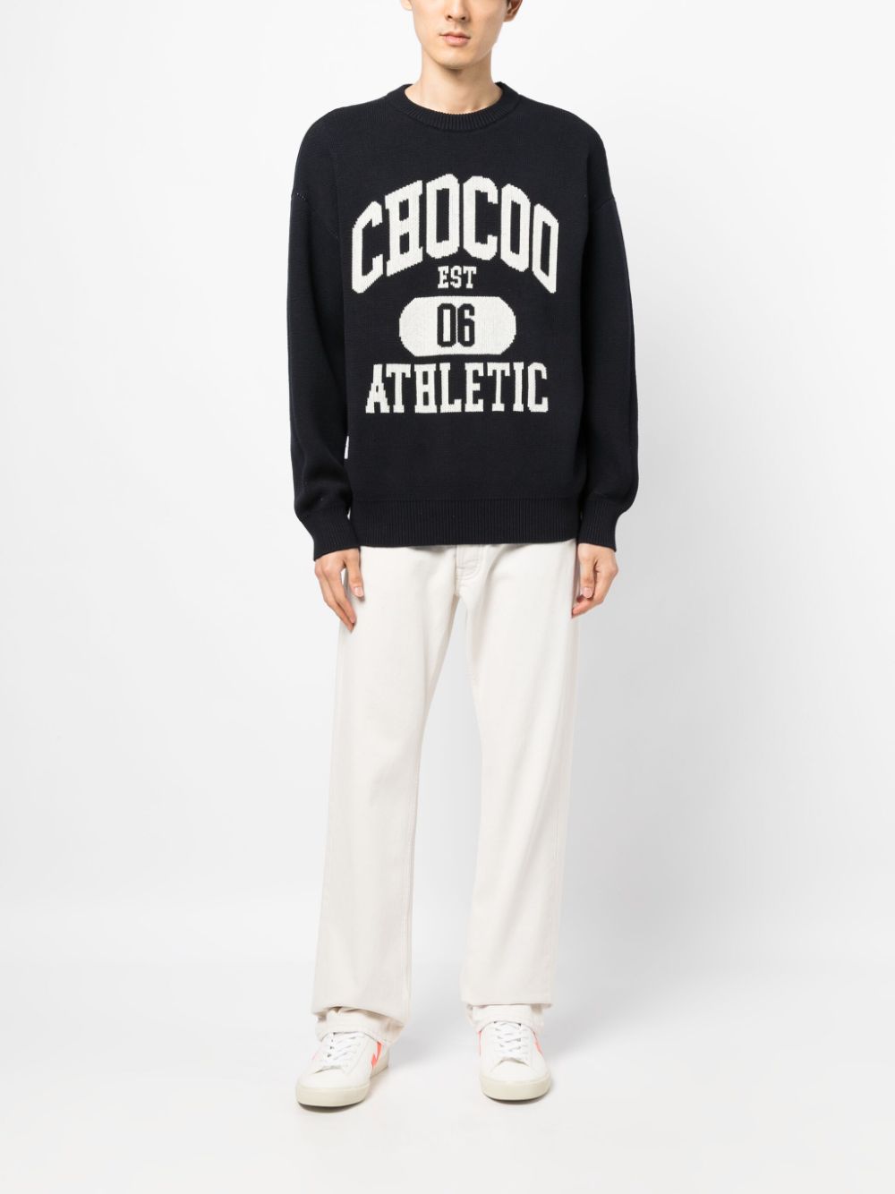 Image 2 of CHOCOOLATE logo-embroidered high-neck sweatshirt