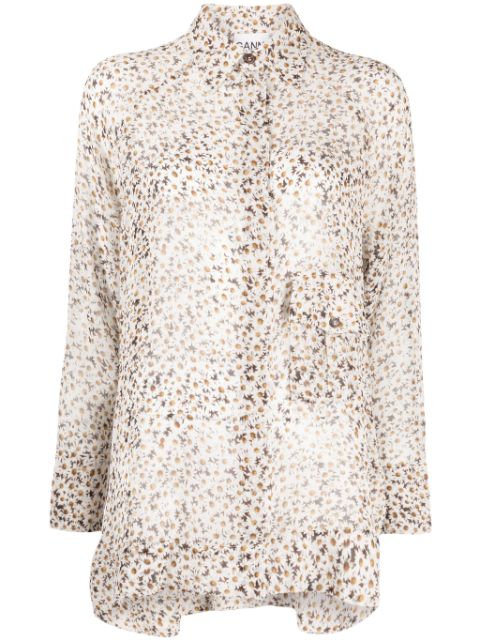 GANNI floral-print long-sleeve shirt Women