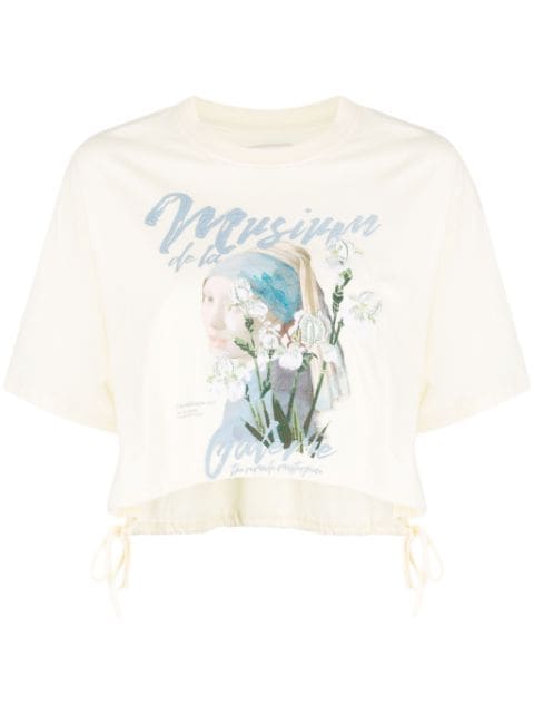 Musium Div. graphic-print cotton cropped T-shirt