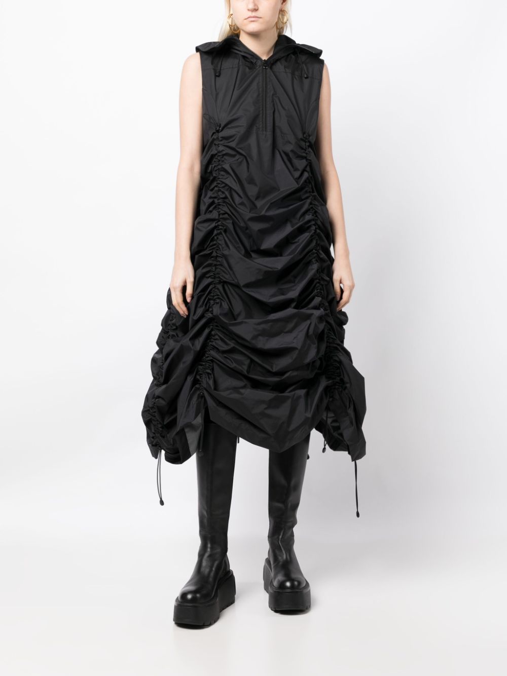 Shop Junya Watanabe Half-zip A-line Dress In Black