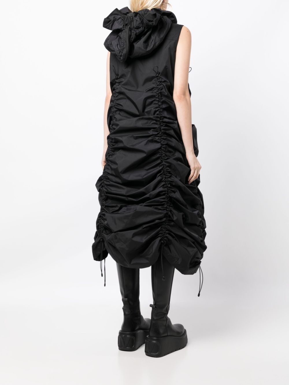 Shop Junya Watanabe Half-zip A-line Dress In Black