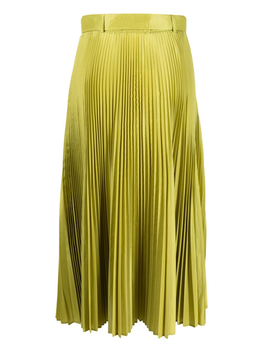 Max Mara belted-waist pleated midi skirt - Groen