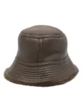 Yves Salomon leather bucket hat - Brown