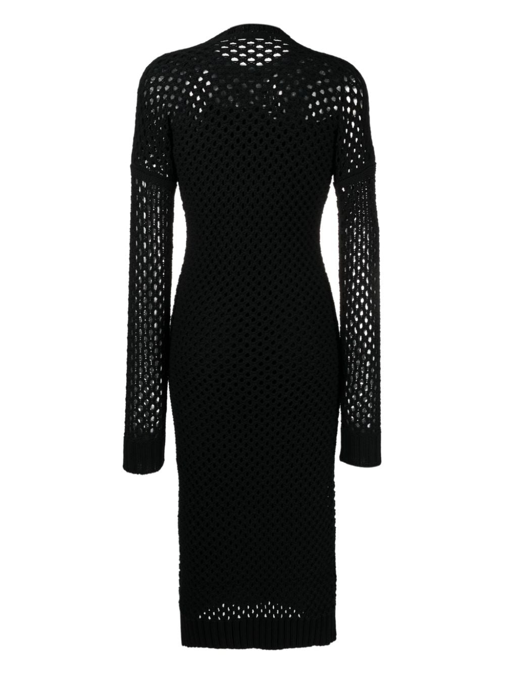 Shop Max Mara Mesh Panelled Midi Dress In Black