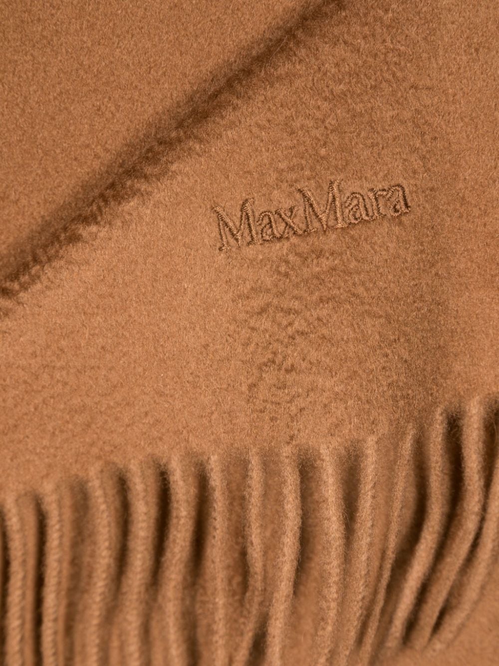 Max Mara logo-embroidered cashmere scarf - Bruin