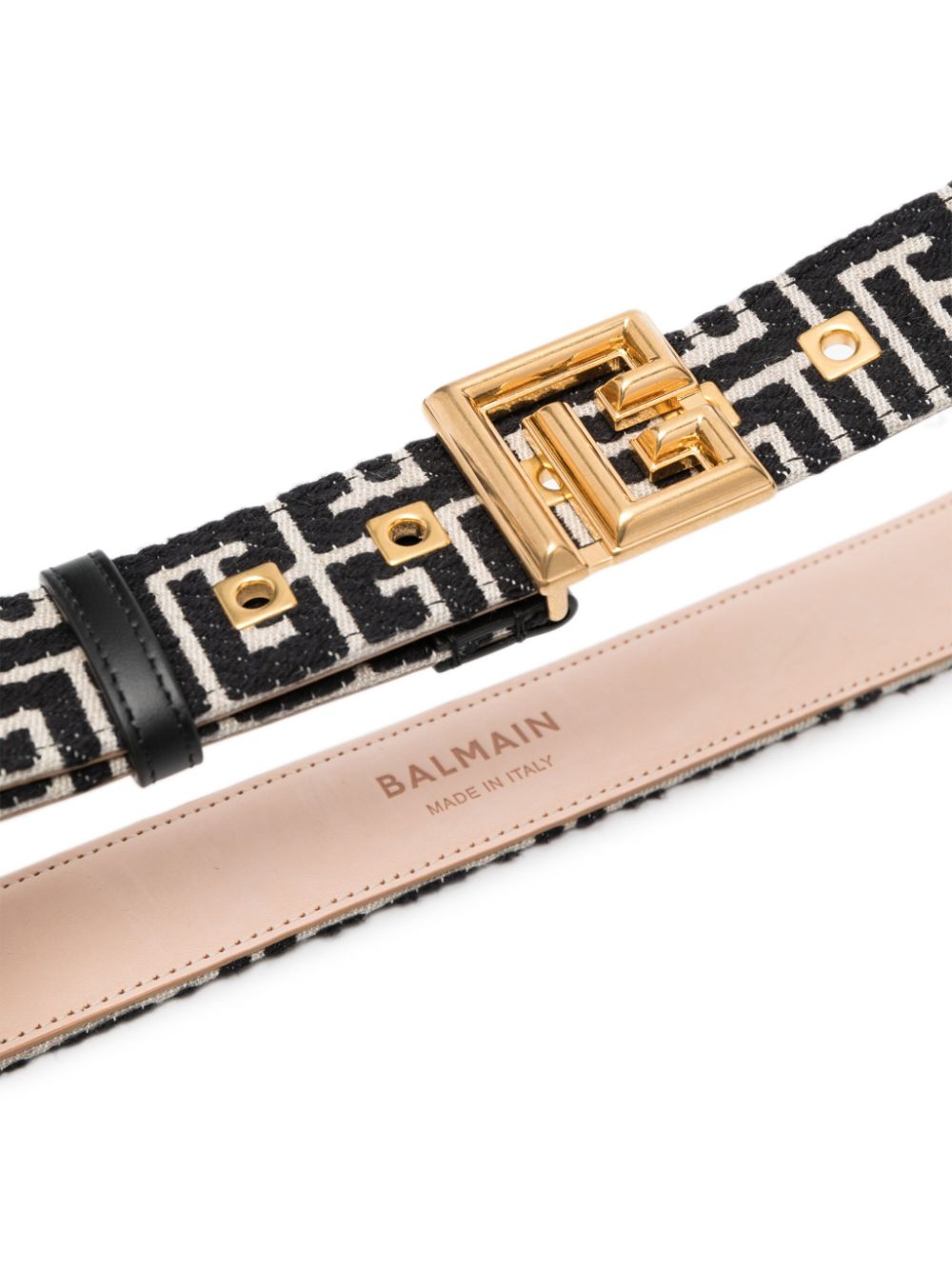 Balmain B-Classic monogram-jacquard belt - Beige