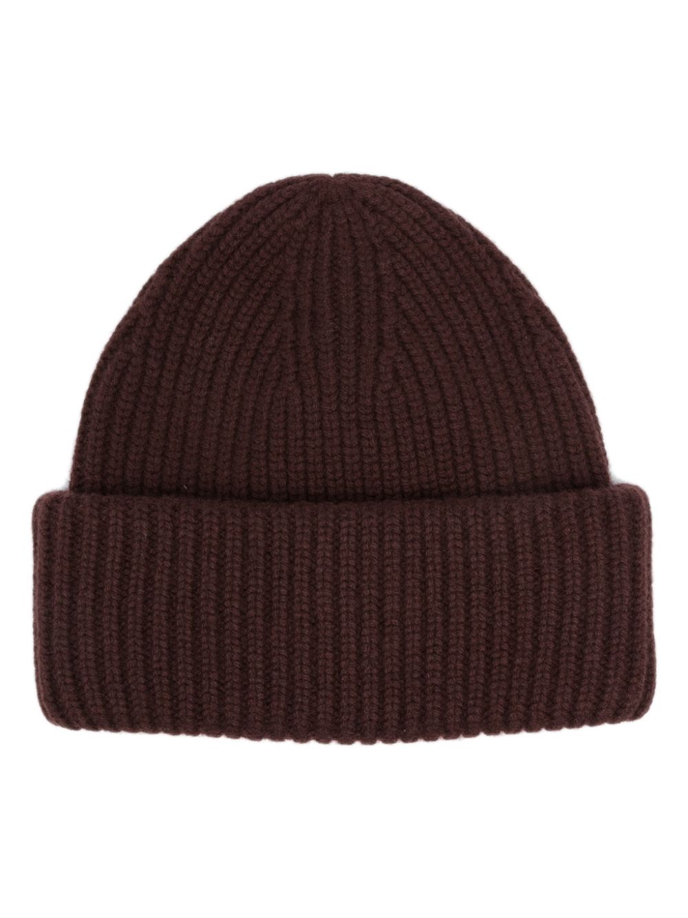 ribbed-knit turn-up beanie