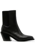 Coach 75mm pointed-toe leather ankle boots - Black