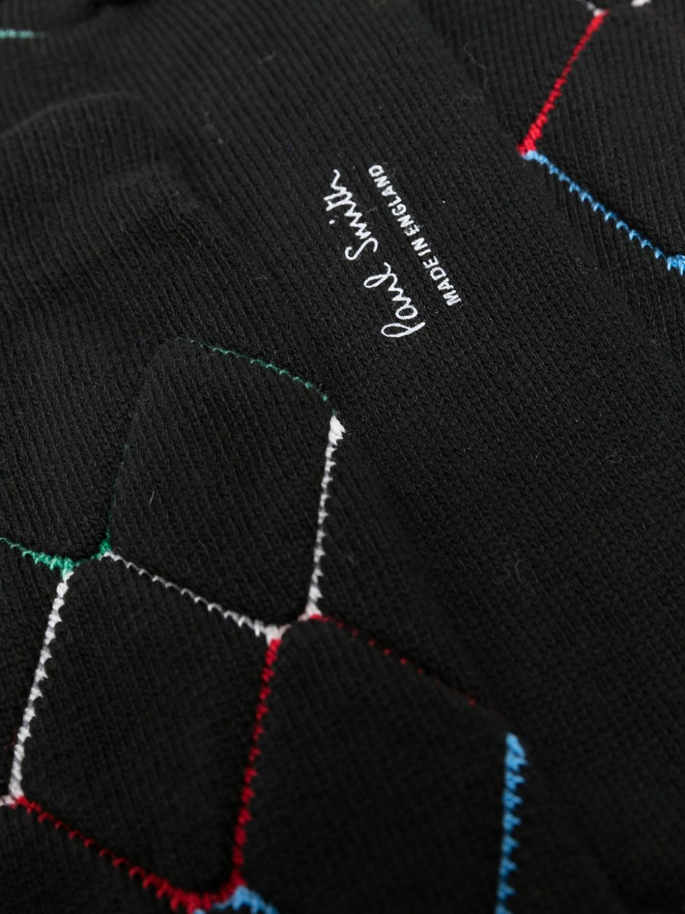 Paul Smith geometric-pattern logo-embroidered socks - Zwart