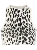Ssheena Sheena animal-pattern crop top - Neutrals