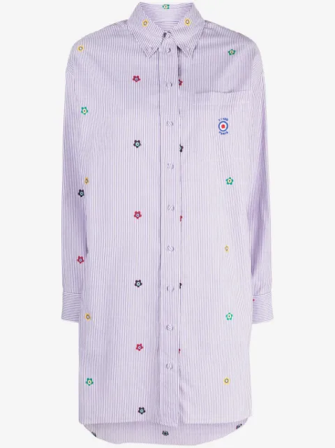 Kenzo design-embroidered poplin shirtdress