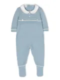 Paz Rodriguez bib-collar wool bodysuit - Blue