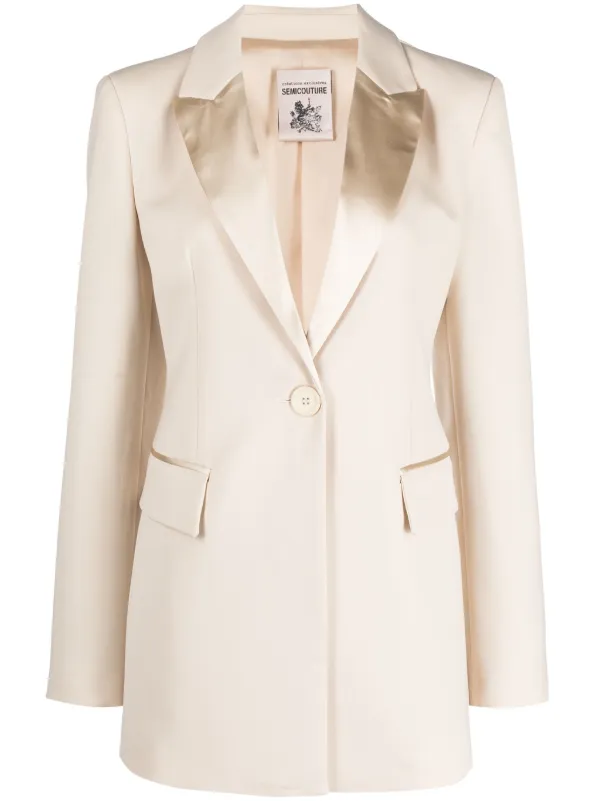 Satin lapel blazer on sale womens