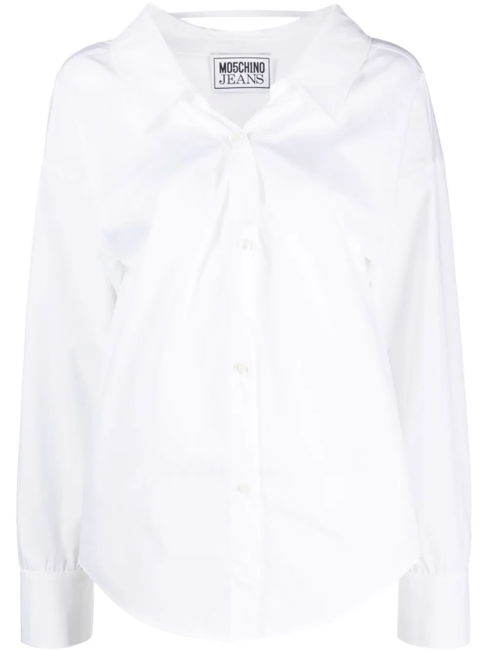 Moschino Button Up Cotton Shirt In Weiss