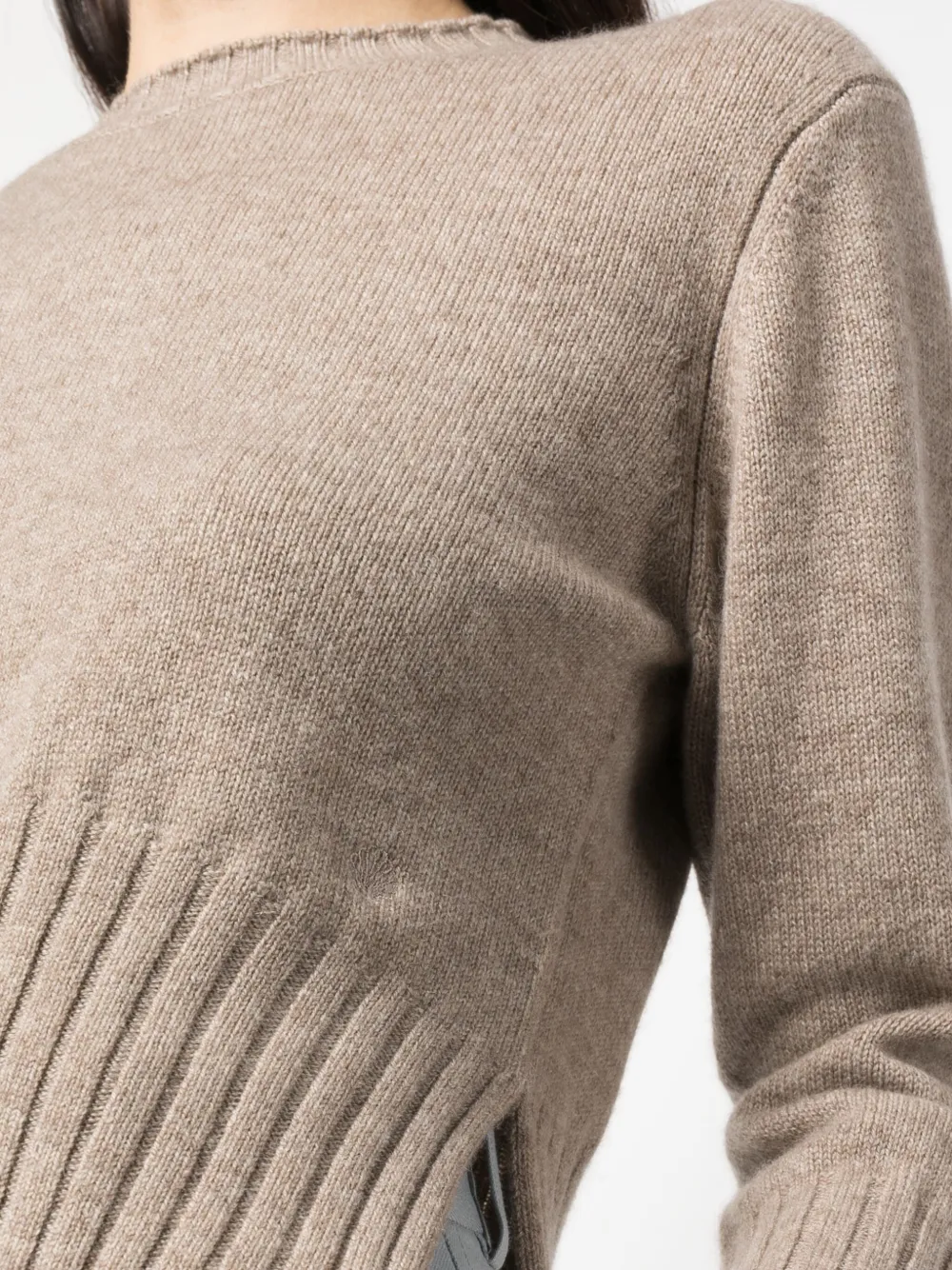Loulou Studio Mora Side-slit Cashmere Jumper In Nude