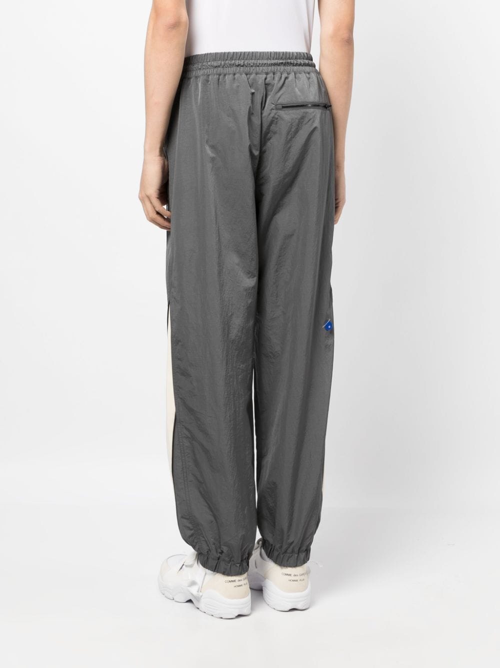 Shop Ader Error Two-tone Straight-leg Track Pants In Grey