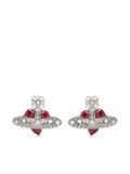 Vivienne Westwood New Diamante Heart stud earrings - Silver
