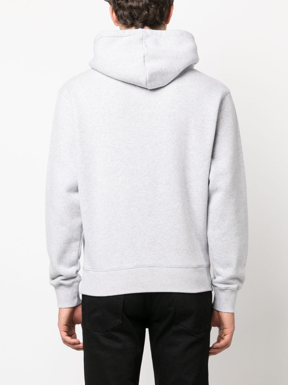 Maison Kitsune logo-print drawstring cotton hoodie Men