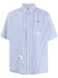 AAPE BY *A BATHING APE® logo-appliqué striped shirt - Blue