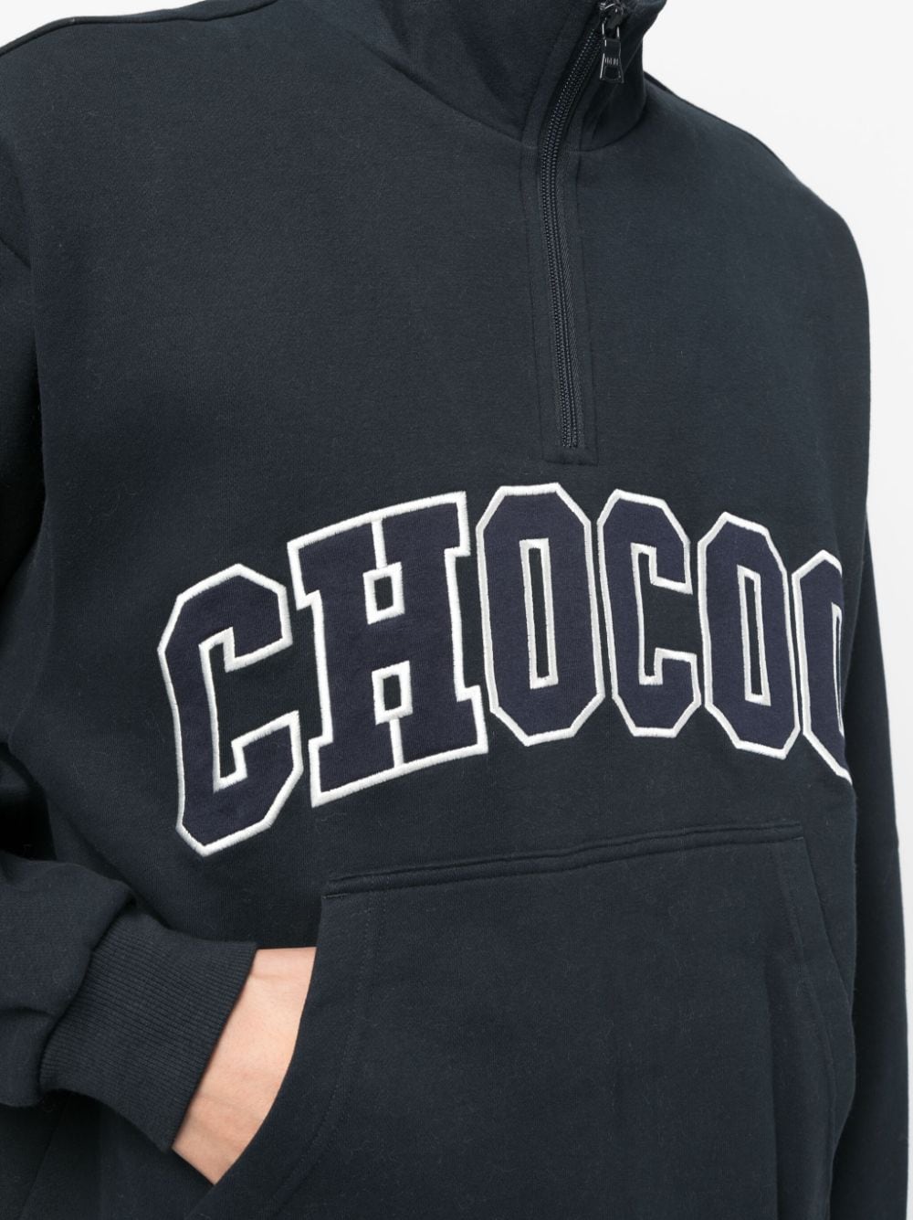 Shop Chocoolate Logo-patch Zip-up Sweatshirt In Blue