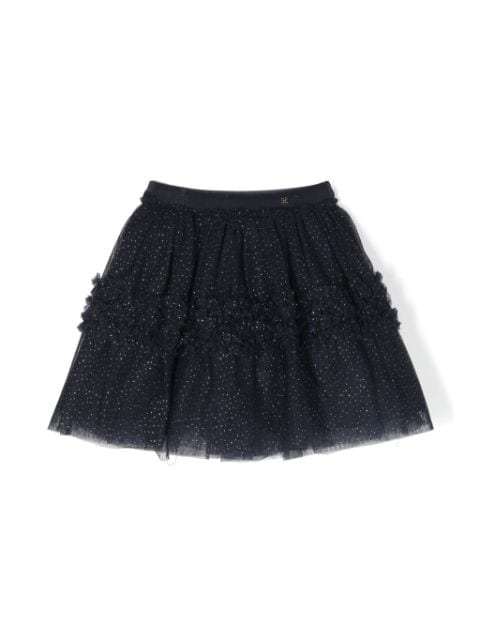 Abel & Lula glittery ruffled-detailing tulle skirt