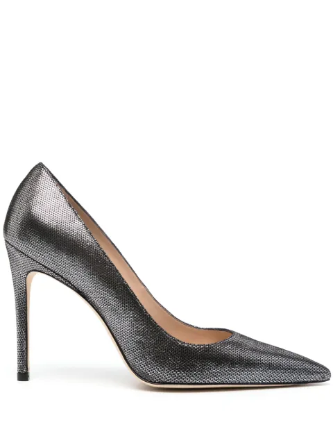 Stuart Weitzman Stuart 100mm metallic-leather pumps