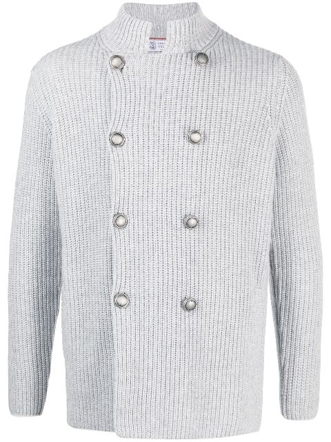 Brunello Cucinelli double-breasted virgin-wool blend cardigan Men