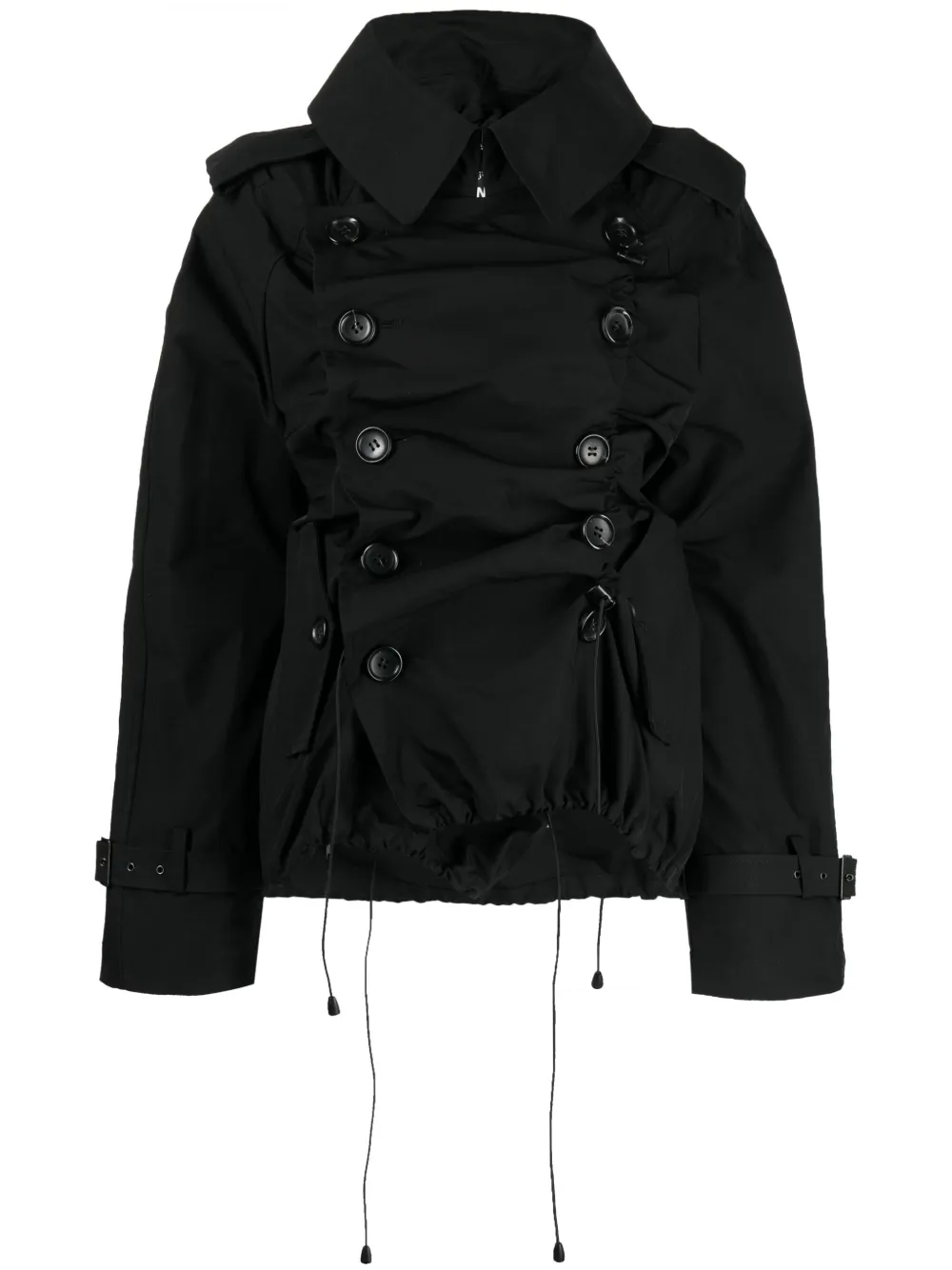 Junya Watanabe Ruched Oversized Padded Jacket In Black