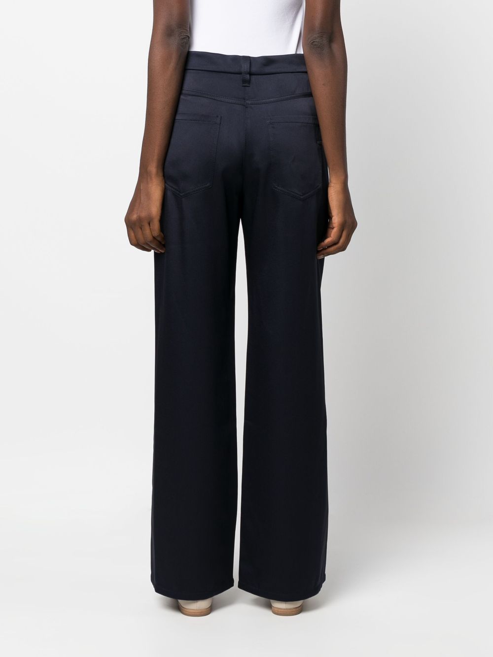 Shop Brunello Cucinelli Straight-leg Satin-finish Trousers In Blue