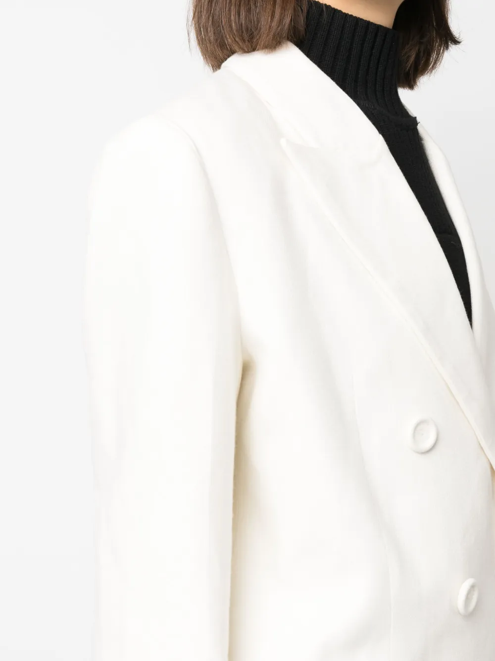 Mvp Wardrobe Peak-lapel Double-breasted Blazer In Neutral