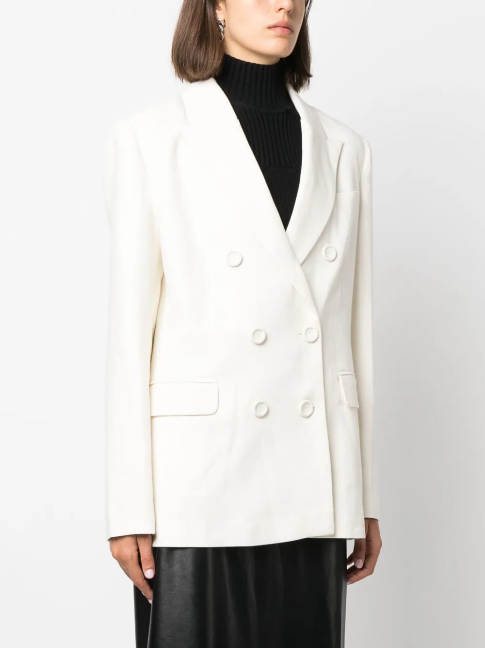 Mvp Wardrobe Peak-lapel Double-breasted Blazer In Neutral
