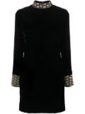 mvp wardrobe open-back velour minidress - Black