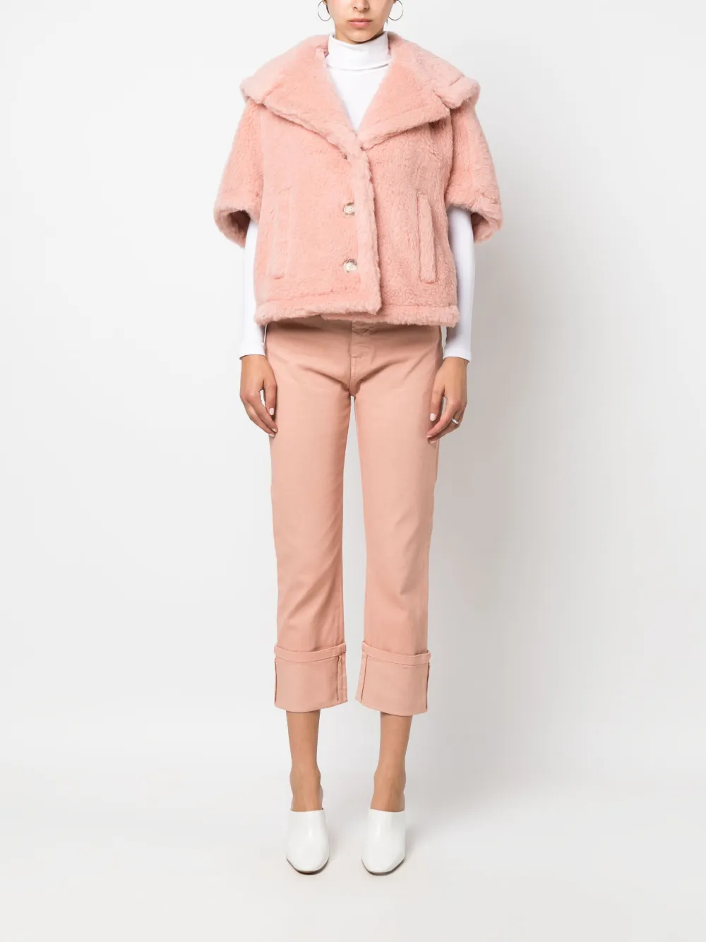 Max Mara Teddy faux-fur jacket - Roze