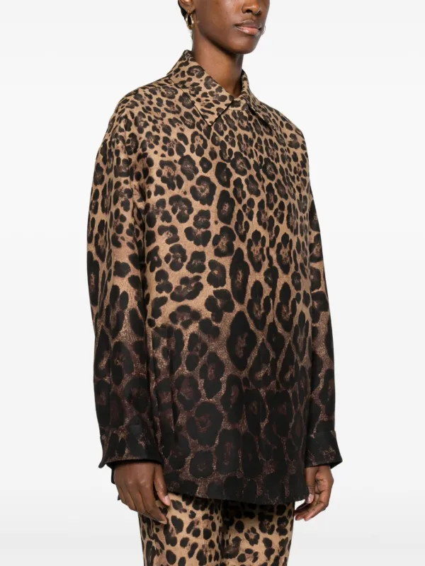 Valentino Garavani leopard-print Shirt Jacket | Brown | FARFETCH