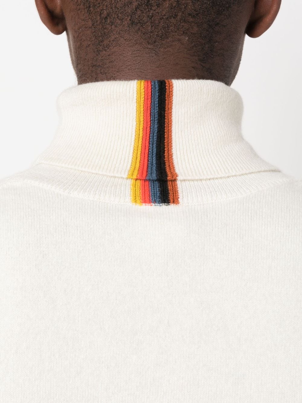 Shop Paul Smith Roll-neck Cashmere Jumper In White
