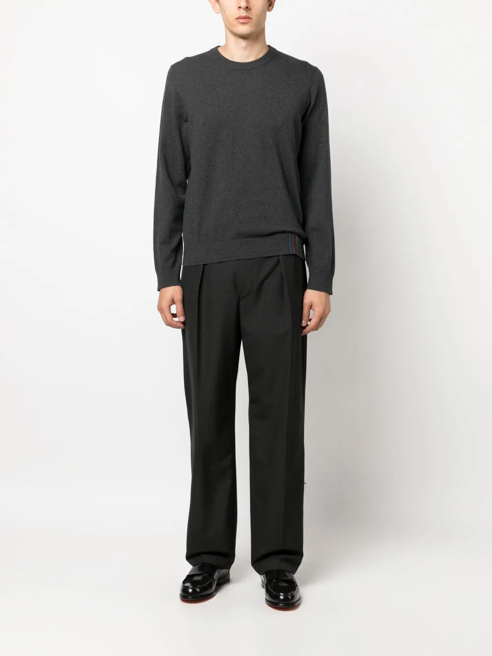 PS Paul Smith rainbow-stripe fine-knit jumper - Grijs